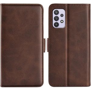 For Samsung Galaxy A53 5G Dual-side Magnetic Leather Case with Holder & Card Slots & Wallet(Brown)