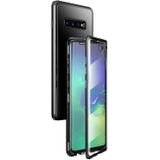 For Samsung Galaxy S10 Magnetic Metal Frame Double-sided Tempered Glass Case(Black)