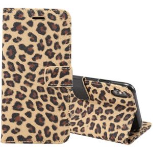 Leopard Pattern Horizontal Flip Leather Case for  iPhone XS Max  With Holder & Card Slots(Brown)