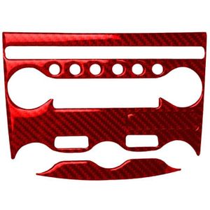 3 in 1 Car Carbon Fiber Air Conditioning Adjustment Panel Decorative Sticker for Nissan 370Z / Z34 2009-  Left and Right Drive Universal (Red)