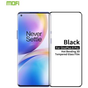 For OnePlus 8 Pro MOFI 9H 3D Explosion Proof Thermal Bending Full Screen Covered Tempered Glass Film(Black)