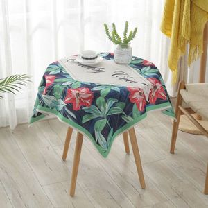 Greenery Linen Tablecloth Restaurant Bar Household Tablecloth  Size:85x85cm(Vibrant)