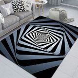 3D Stereo Rectangular Visual Geometric Living Room Carpet  Size: 120x160cm