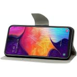 For Samsung Galaxy A40 Coloured Drawing Pattern Horizontal Flip PU Leather Case with Holder & Card Slots & Wallet & Lanyard(Purple Butterfly)