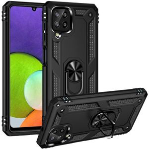 For Samsung Galaxy A22 4G Shockproof TPU + PC Protective Case with 360 Degree Rotating Holder(Black)