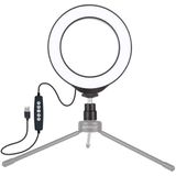 PULUZ 4.7 inch 12cm USB 10 Modes 8 Colors RGBW Dimmable LED Ring Vlogging Photography Video Lights with Cold Shoe Tripod Ball Head(Black)
