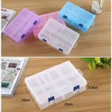 Double layer 8 Slots Plastic Jewelry Box Organizer Storage Container with Adjustable Dividers(Blue)