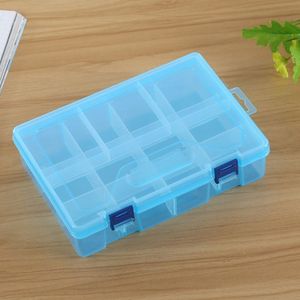 Double layer 8 Slots Plastic Jewelry Box Organizer Storage Container with Adjustable Dividers(Blue)