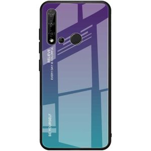 For Huawei Nova 5i / P20 Lite 2019 Gradient Color Glass Case(Purple)