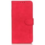 For Motorola Moto E7 KHAZNEH Retro Texture PU + TPU Horizontal Flip Leather Case with Holder & Card Slots & Wallet(Red)