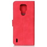 For Motorola Moto E7 KHAZNEH Retro Texture PU + TPU Horizontal Flip Leather Case with Holder & Card Slots & Wallet(Red)