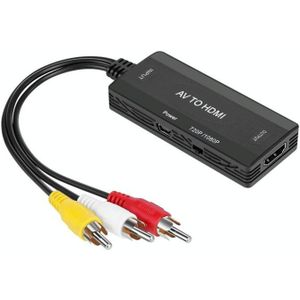 AV to HDMI Converter 3 CVBS RCA Adapter  Supports PAL NTSC 1080P
