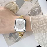 Voor Apple Watch SE 2023 44 mm metalen diamanten beerketting horlogeband