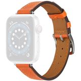 B Style Leather Strap Watchband For Apple Watch Series 7 & 6 & SE & 5 & 4 40mm  / 3 & 2 & 1 38mm(Orange)