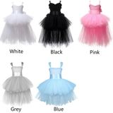 Gray Girls Lace Sling Dress Mesh Tutu Party Dress  KId Size:2 age (80-90cm)