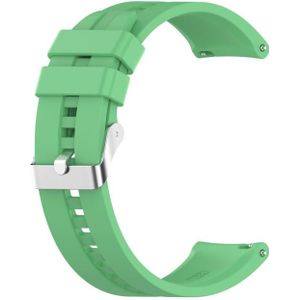 For Amazfit GTR 2e / GTR 2 22mm Silicone Replacement Strap Watchband with Silver Buckle(Mint Green)