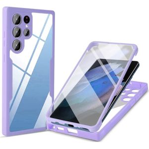 Voor Samsung Galaxy S22 Ultra 5G Acryl + TPU 360 graden Volledige dekking Shockproof Phone Case (Purple)