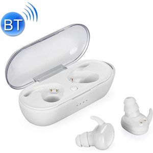TWS-4 IPX5 Waterproof Bluetooth 5.0 Touch Wireless Bluetooth Earphone with Charging Box  Support HD Call & Voice Prompts(White)