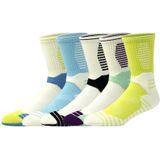 Volwassen basketbal sokken mannen dikke badstof sport sokken (wit en groen)
