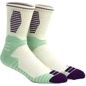 Volwassen basketbal sokken mannen dikke badstof sport sokken (wit en groen)