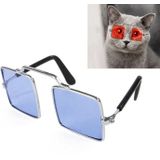4 PCS Pet Jewelry Cat Photo Funny Props Personality Glasses(Clear Blue)