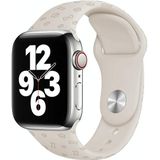 Hondenpoot embossing siliconen horlogeband voor Apple Watch Series 7 45 mm / 6 & SE & 5 & 4 44mm / 3 & 2 & 1 42mm (beige wit)