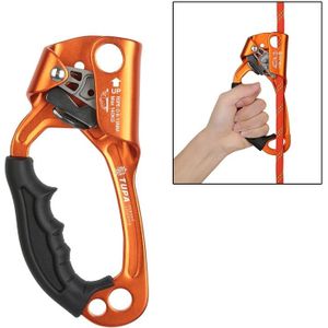 XINDA TP-8606 Outdoor Rock Climbing Aerial Work Anti-fall Handheld Rope Gripper for 8-12mm Diameter Rope left(Orange)