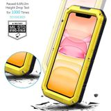 For iPhone 11 Dustproof Shockproof Waterproof Silicone + Metal Protective Case(Yellow)