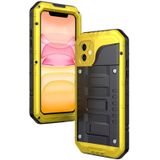 For iPhone 11 Dustproof Shockproof Waterproof Silicone + Metal Protective Case(Yellow)