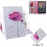 Purple Orchids Pattern Horizontal Flip Leather Case for Amazon Kindle Fire HD 10 2015/2017  with Holder & Card Slot & Wallet