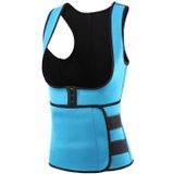 Breasted Shapers Corset Sweat-wicking Waistband Body Shaping Vest  Size:XL(Blue)