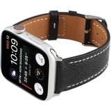 Small Waist Cross Texture Leather Replacement Watchbands For Apple Watch Series 7 & 6 & SE & 5 & 4 40mm  / 3 & 2 & 1 38mm(Black)