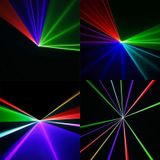 15W LED Single Beam Laser Projector (Red Light + Blue Light + Green Light)  DM-RGB400 with Remote Controller  DMX / Auto Run / Sound Control Modes  AC 100-240V