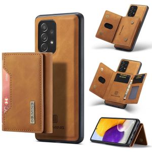 For Samsung Galaxy A72 5G / 4G DG.MING M2 Series 3-Fold Multi Card Bag + Magnetic Back Cover Shockproof Case with Wallet & Holder Function(Brown)