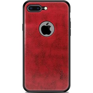 MOFI Shockproof PC+TPU+PU Leather Protective Back Case for iPhone 8 Plus(Red)