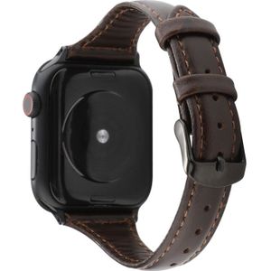 For Apple Watch Series 5 & 4 40mm / 3 & 2 & 1  38mm Crazy Horse Texture Genuine Leather Strap(Coffee)