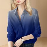 Ladies Gradiënt Kleur Shirt (kleur: Blauw Maat: XXL)