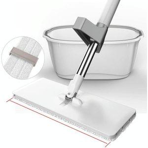 Hand-Free Household Large Mop Wet & Dry Floor Mop  Style:With Bucket  Specification:36cm (5 Rag)