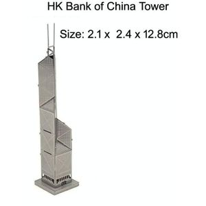 3 PCS 3D Metal Assembly Model World Building DIY Puzzel Speelgoed  Stijl: Hong Kong Bank Of China Tower