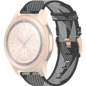 20mm Stripe Weave Nylon Wrist Strap Watch Band for Galaxy Watch 42mm  Galaxy Active / Active 2  Gear Sport  S2 Classic (Grey)