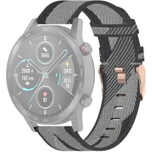 22mm Stripe Weave Nylon Wrist Strap Watch Band for Huawei GT / GT2 46mm  Honor Magic Watch 2 46mm / Magic (Grey)