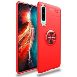 Metal Ring Holder 360 Degree Rotating TPU Case for Huawei P30(Red+Red)