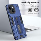 Voor iPhone 13 Variety Brave Armor Finger Loop Holder Phone Case(Blauw)