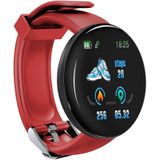 D18 1.3inch TFT Color Screen Smart Watch IP65 Waterproof Support Call Reminder /Heart Rate Monitoring/Blood Pressure Monitoring/Sleep Monitoring(Red)