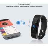 115Plus 0.96 inches OLED Color Screen Smart Bracelet Support Call Reminder /Heart Rate Monitoring /Blood Pressure Monitoring /Sleep Monitoring /Sedentary Remind(Black)