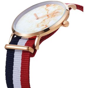 CAGARNY 6812 Round Dial Alloy Gold Case Fashion Couple Watch Men & Women Lover Quartz Watches with Nylon Band