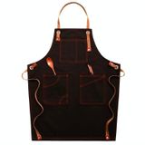 Household Denim Apron Barista Floral Tea Shop Barber Work Clothes  Specification: for Children 57cm(Black)