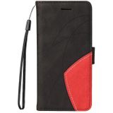 Dual-color Splicing Horizontal Flip PU Leather Case with Holder & Card Slots & Wallet For iPhone 8 Plus / 7 Plus(Black)