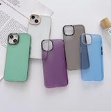 For iPhone 13 Glossy Metal Lens Frame PC Phone Case(Purple)