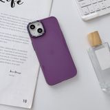 For iPhone 13 Glossy Metal Lens Frame PC Phone Case(Purple)